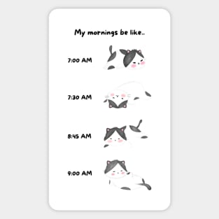 Lazy Cat Morning Routine Sticker